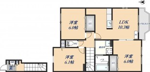 サニーグレイスM2号館の物件間取画像